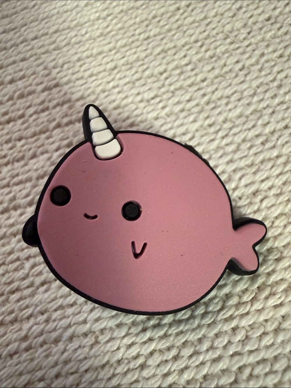 Pink Narwhal Cartoon Charm - Cute Pink Unicorn Whale Accessory
